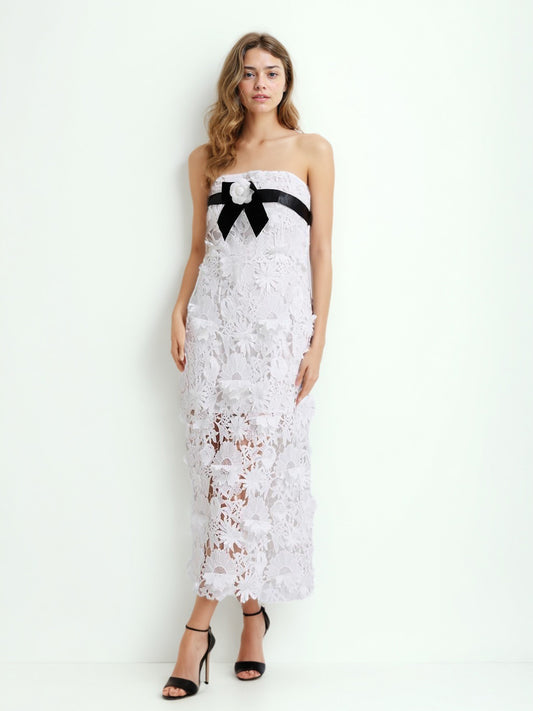 Off Shoulder Hollow Out Long Dress