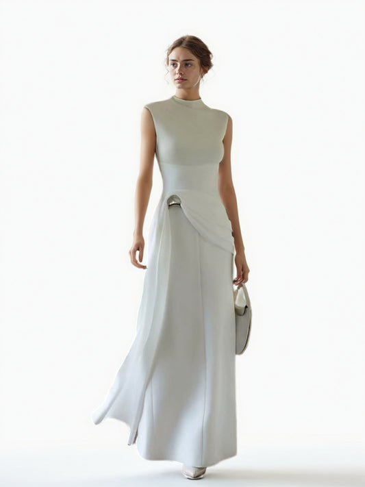 Solid Elegant Sleeveless Long Dress