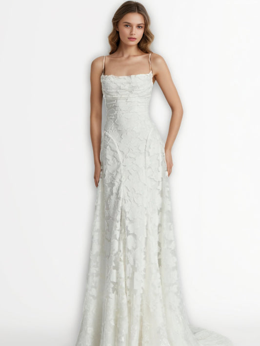 Solid Starp Pleated Long Dress
