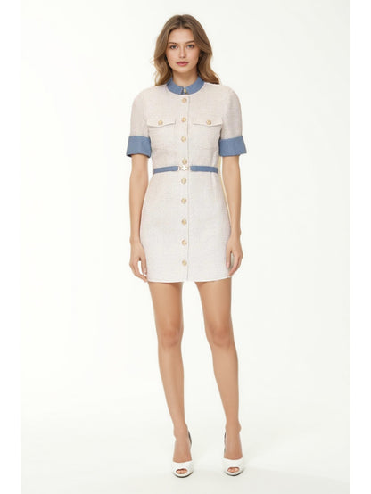 Elegant Hit Color Short Dress
