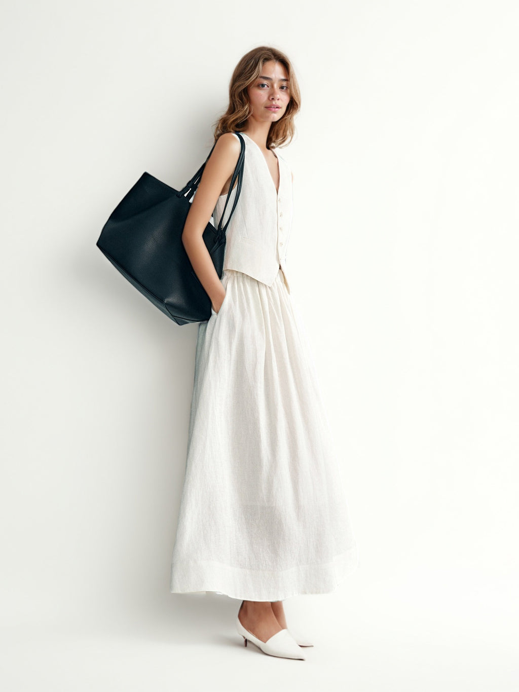 Elegant Solid Sleeveless Two Piece Set