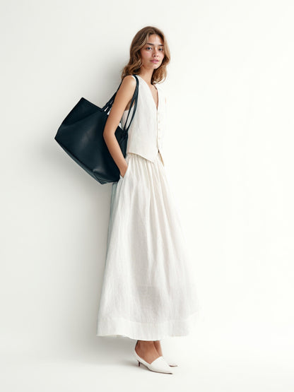 Elegant Solid Sleeveless Two Piece Set