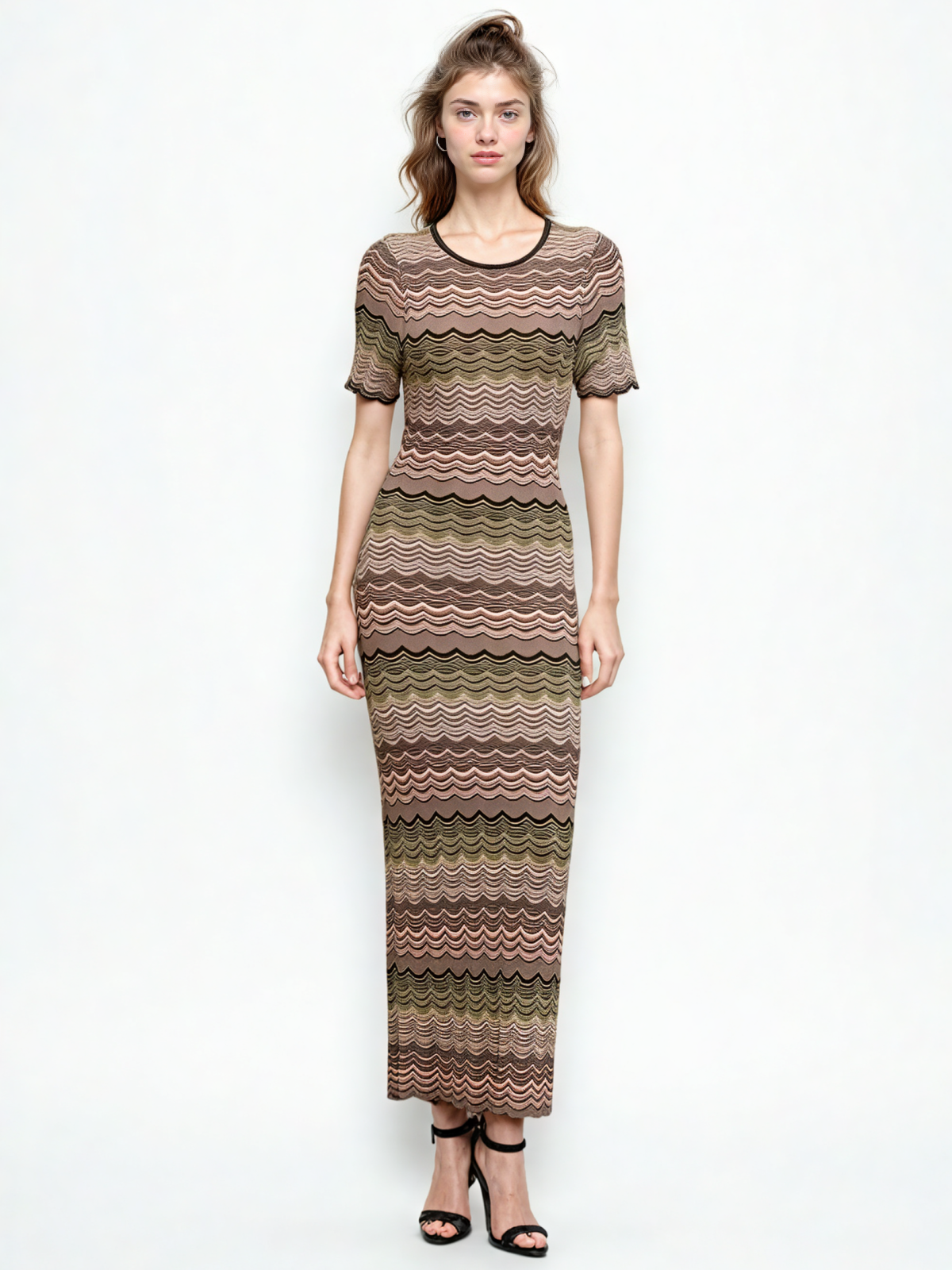 Elegant Round Neck Long Dress
