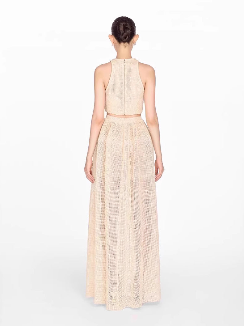 Chic Solid Sleeveless Three Piece Set
