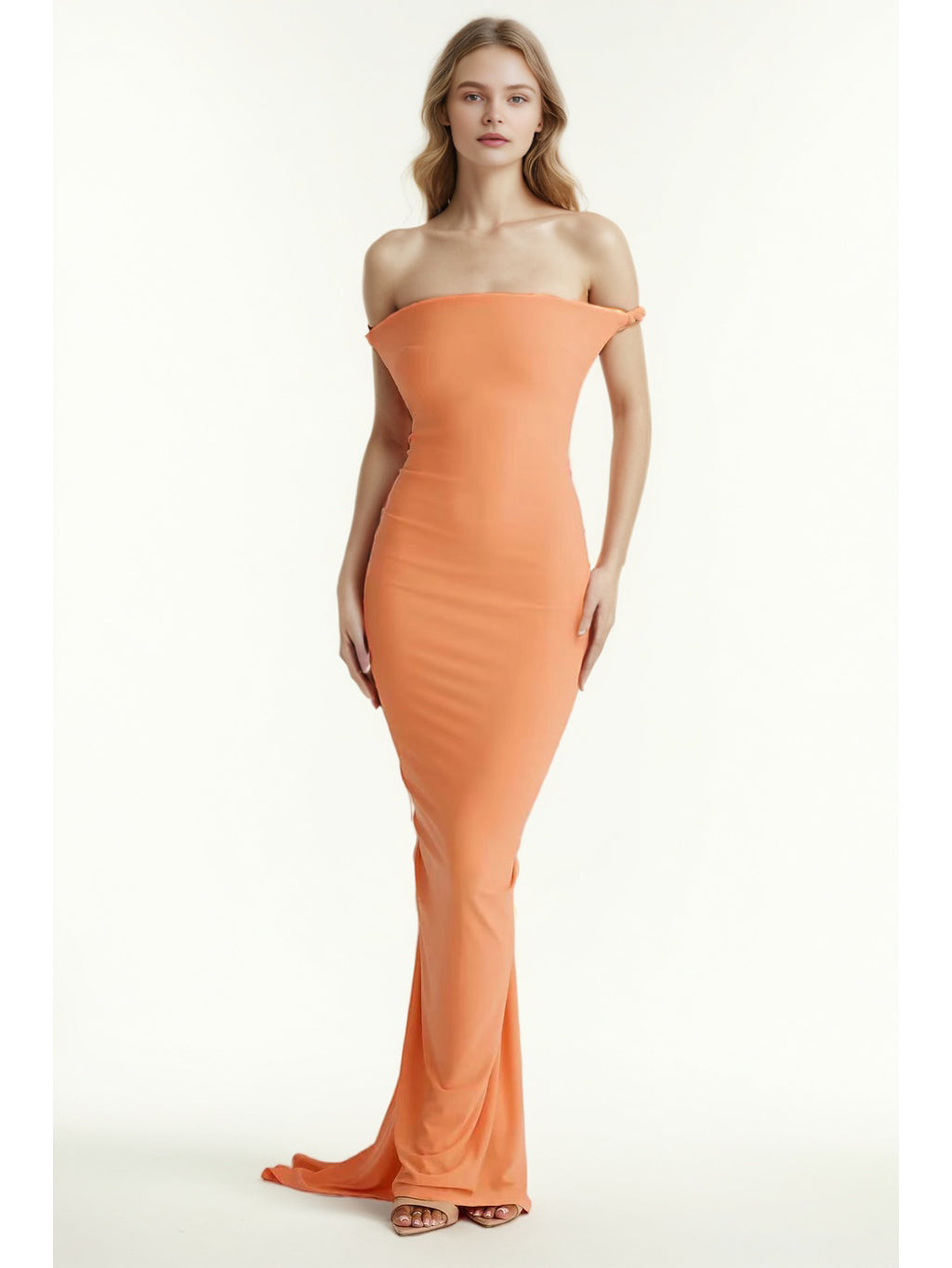 Solid Off Shoulder Long Dress