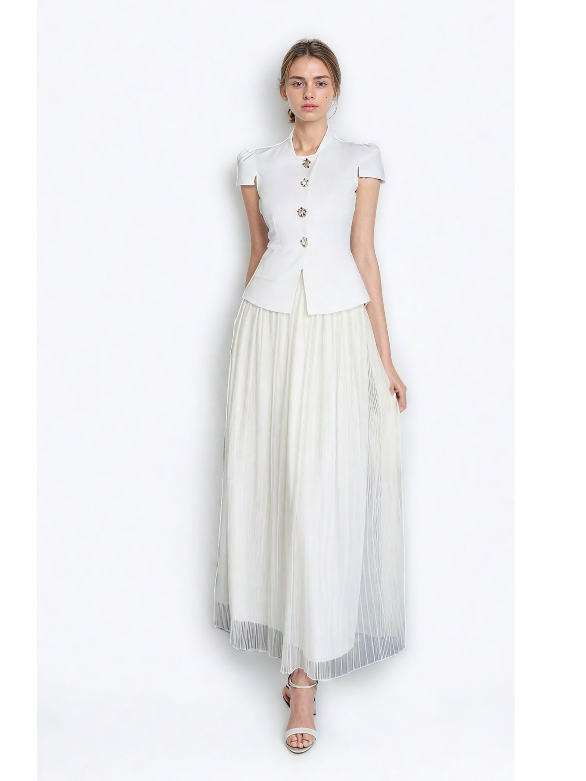 Solid Patchwork Mesh Two Piece Set