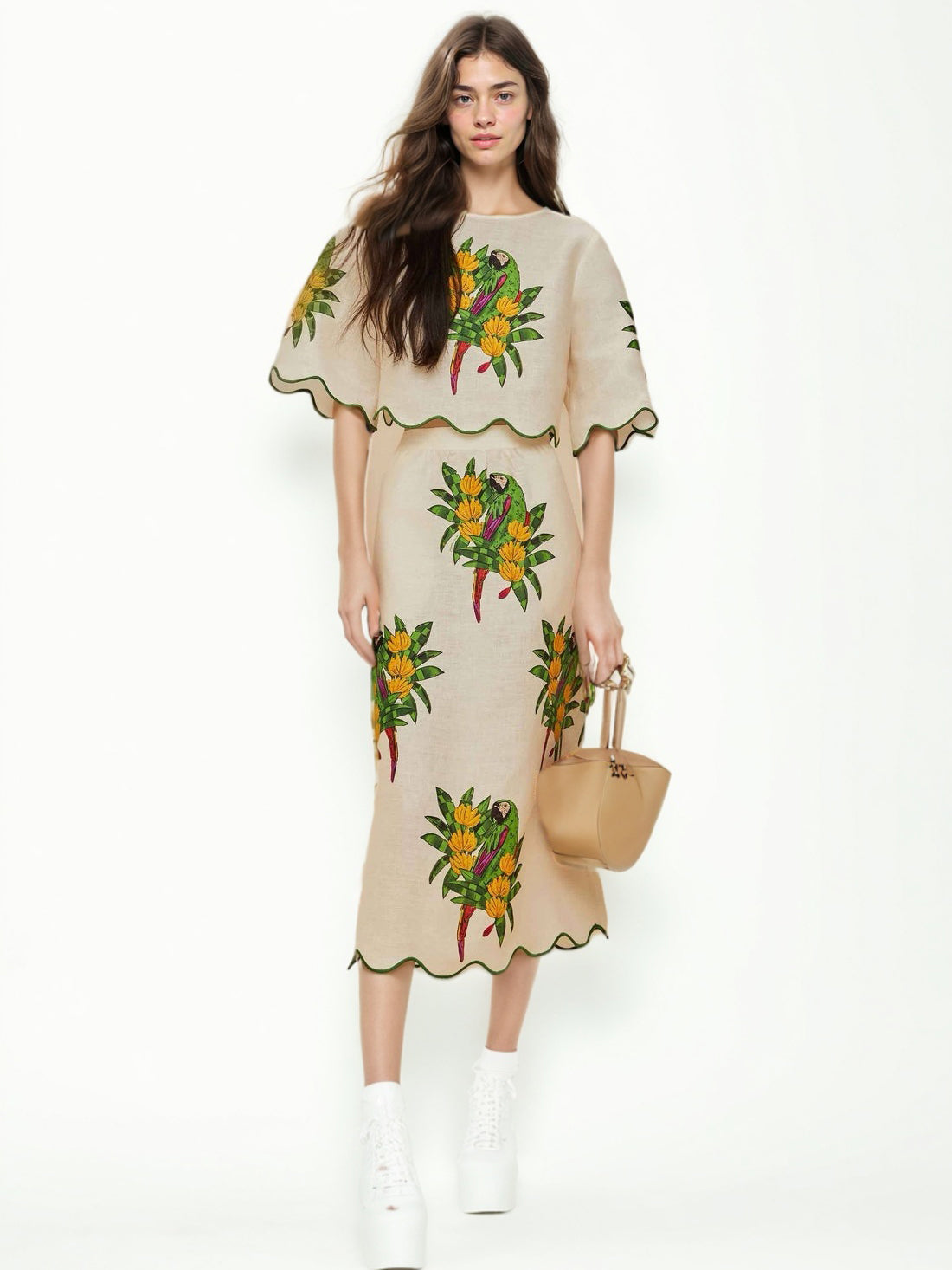 Elegant Chic Print Two Piece Set
