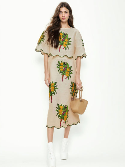 Elegant Chic Print Two Piece Set