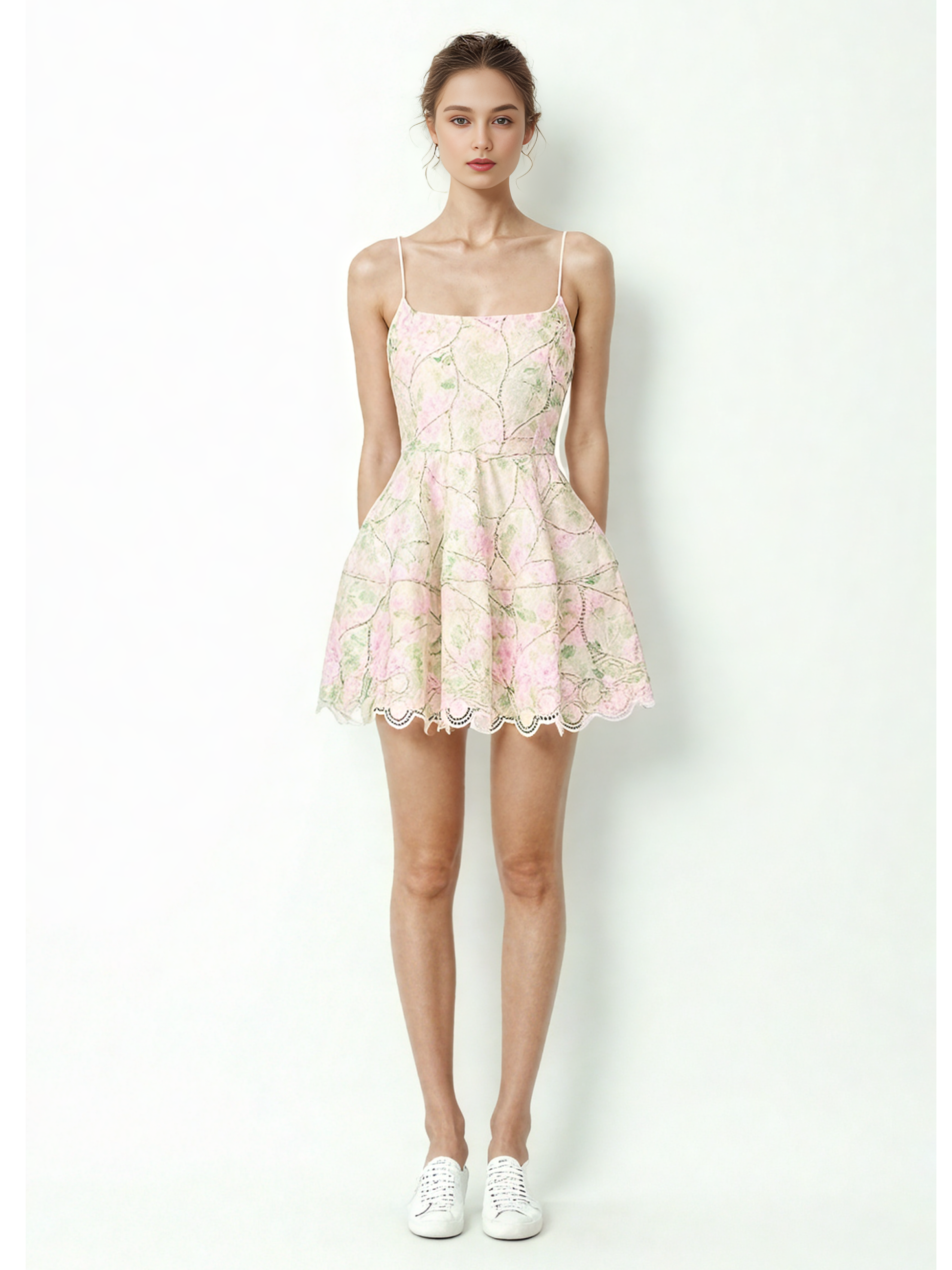 Color Block Strap Short Dress
