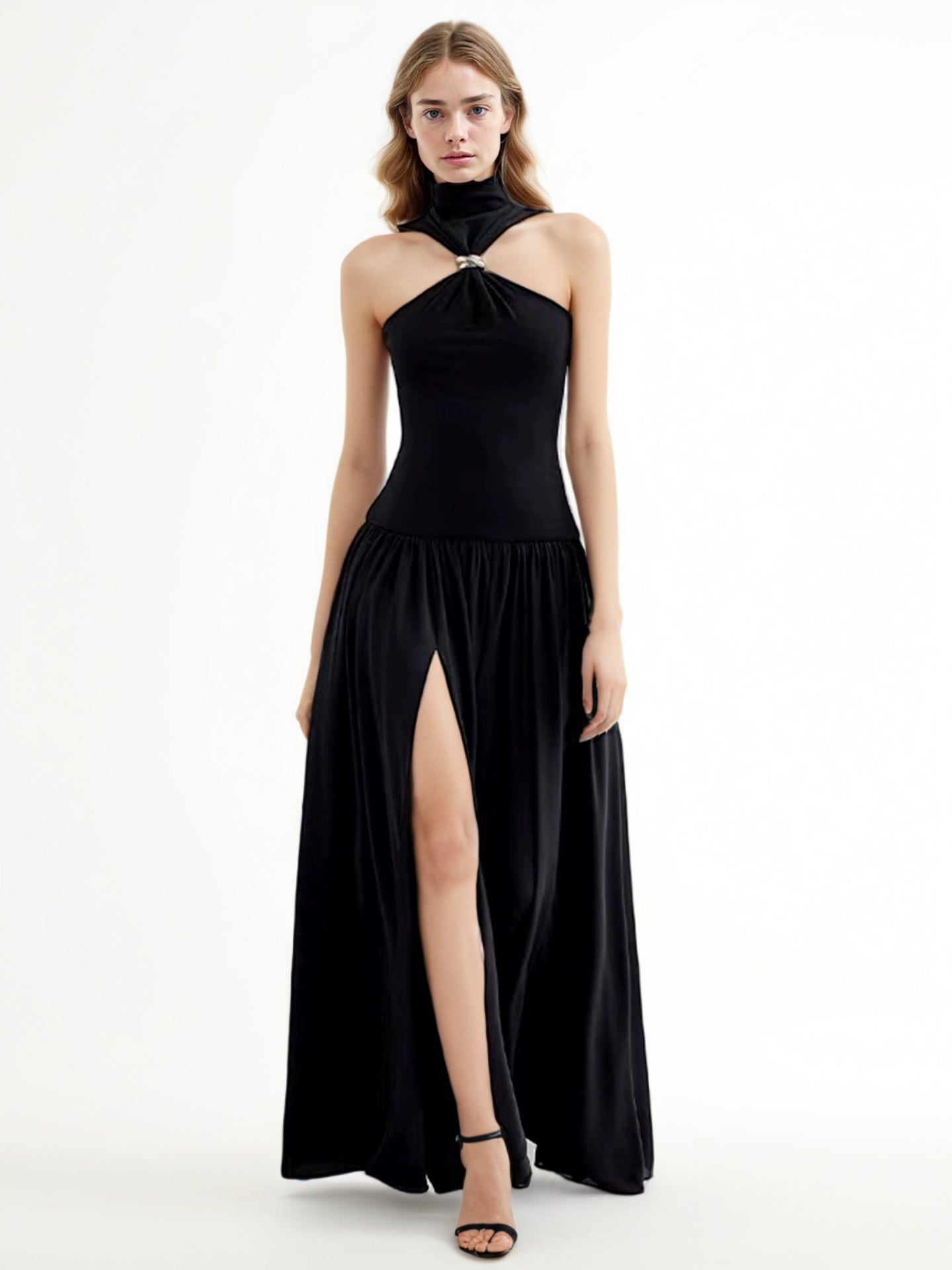 Side Split Off Shoulder Long Dress