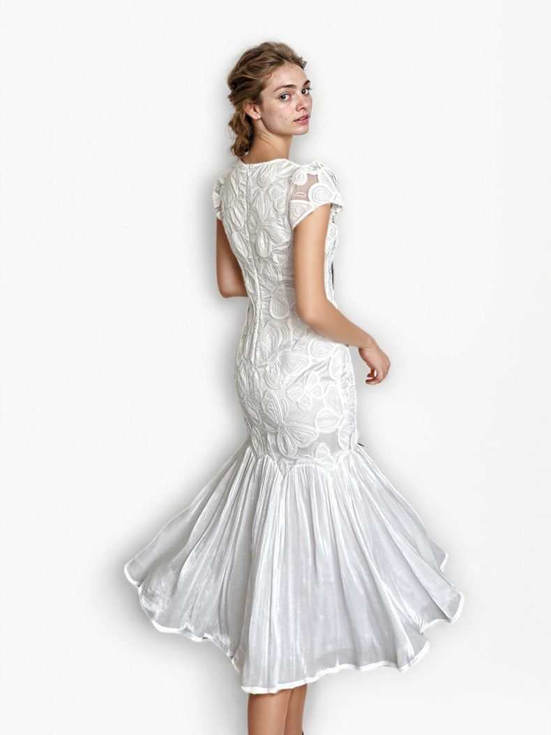 Solid Elegant Pleated Long Dress