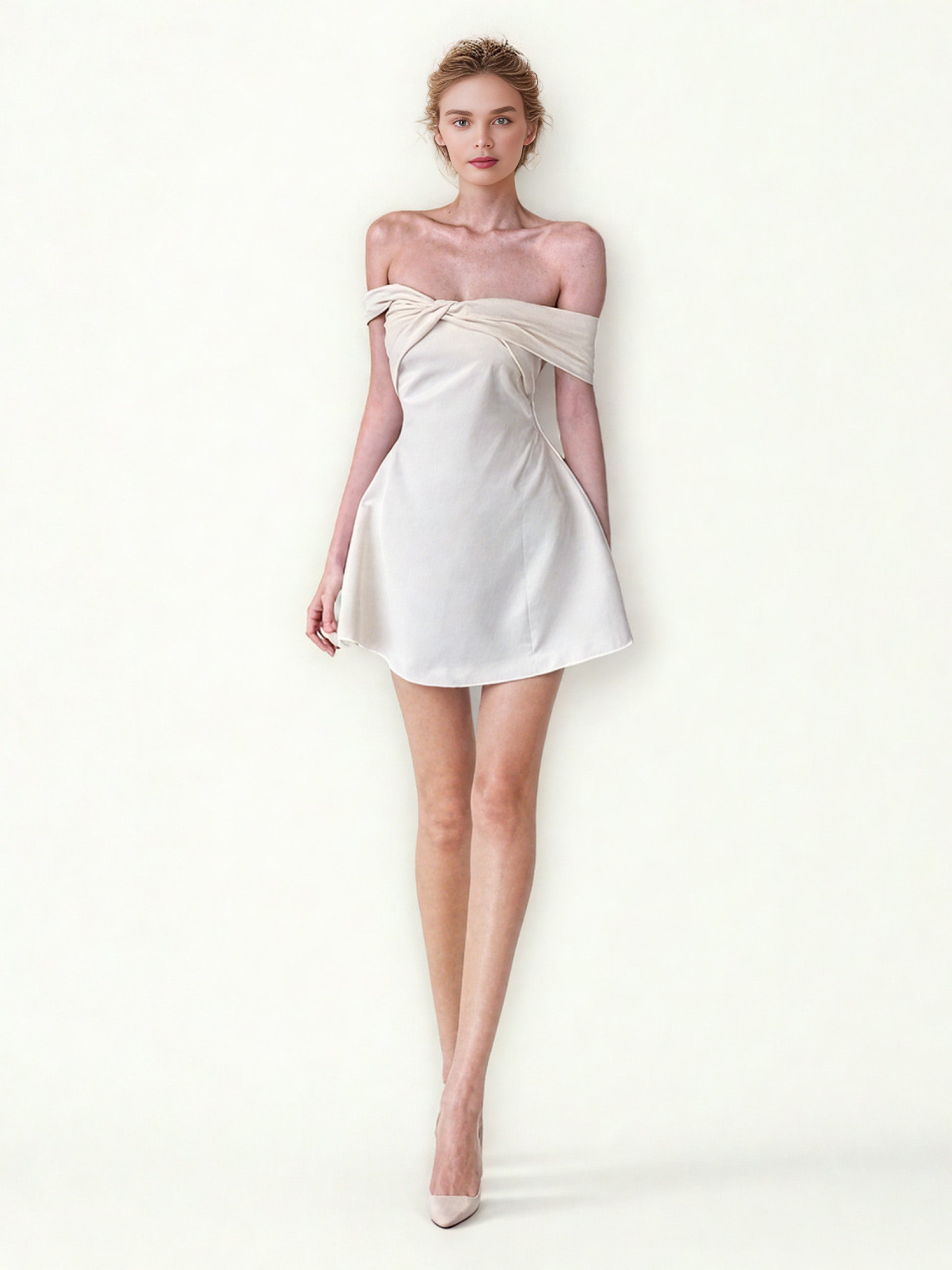 Chic Off Shoulder Solid Short Dress