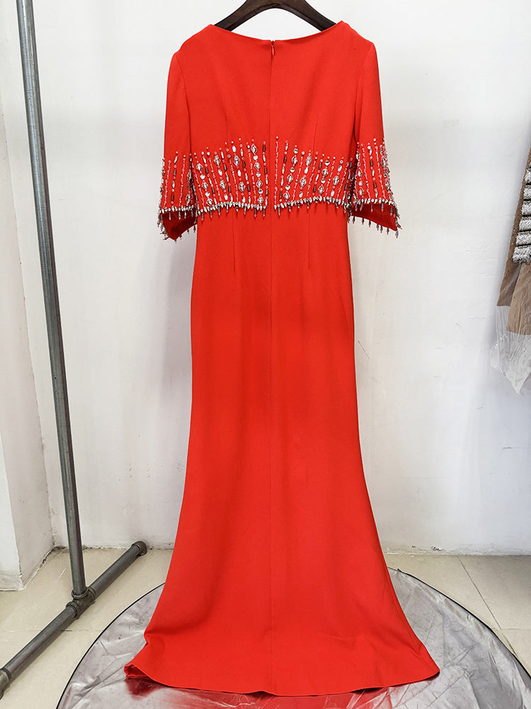 Elegant Patchwork Diamonds Long Dress