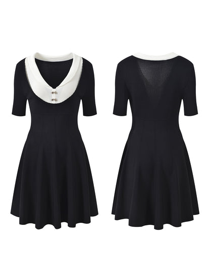 Knit Hit Color Short Dress