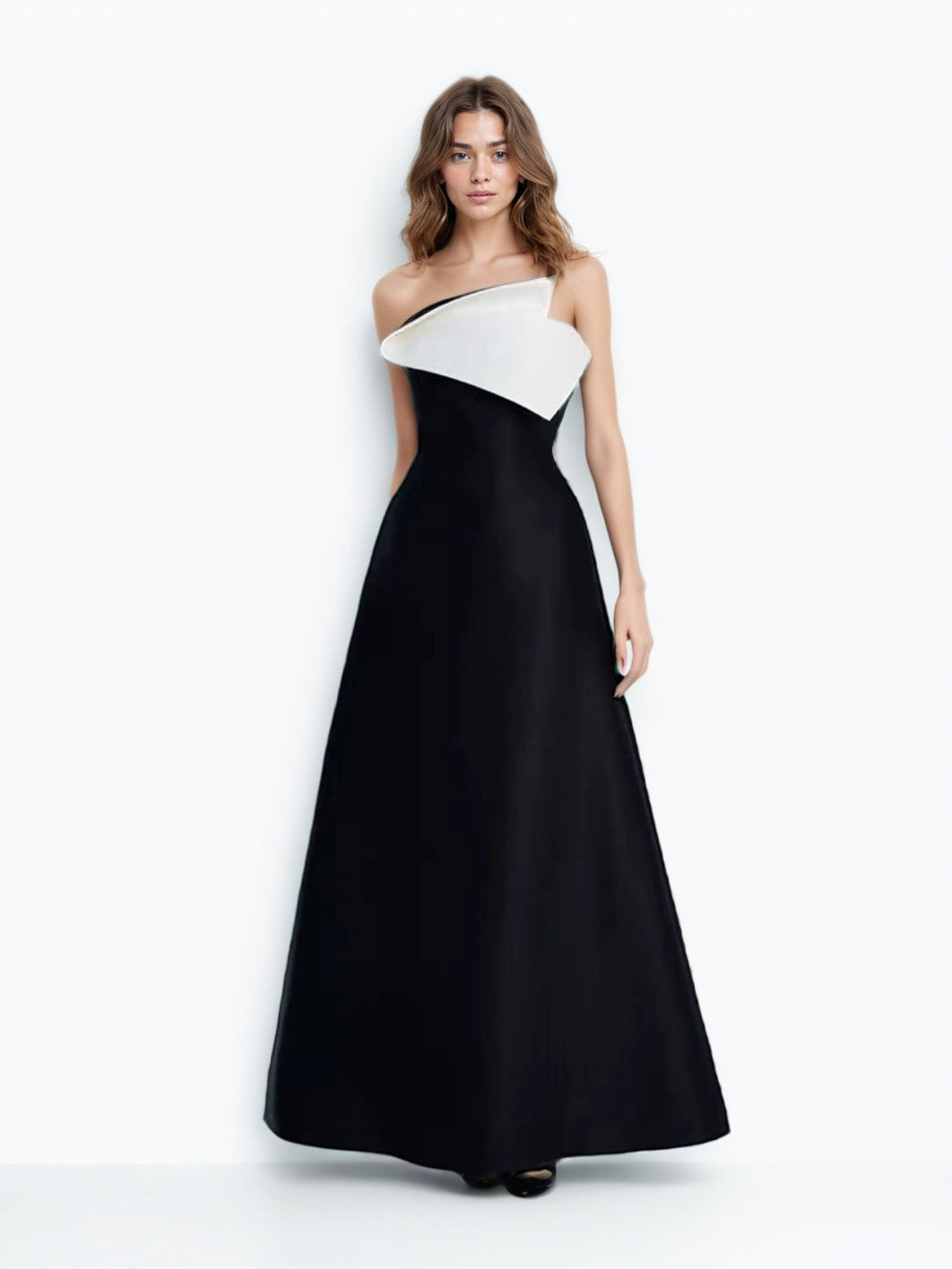 Hit Color Off Shoulder Long Dress