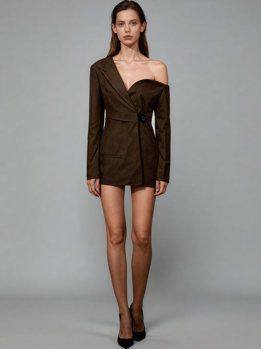 Chic Coffee - Colored Tailored Blazer