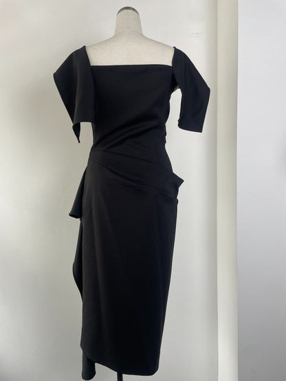 Solid Elegant Off Shoulder Long Dress