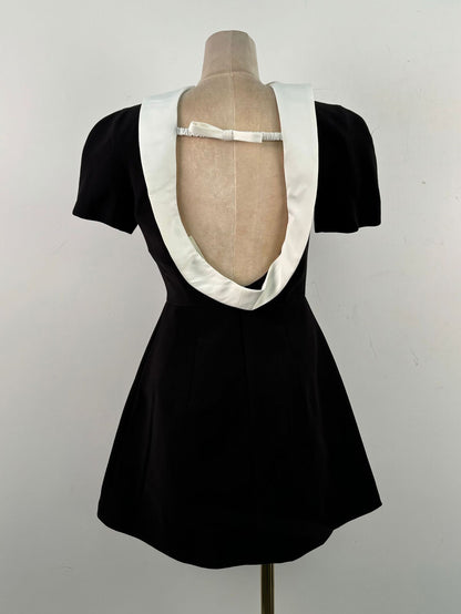 Hit Color Backless Short Dress
