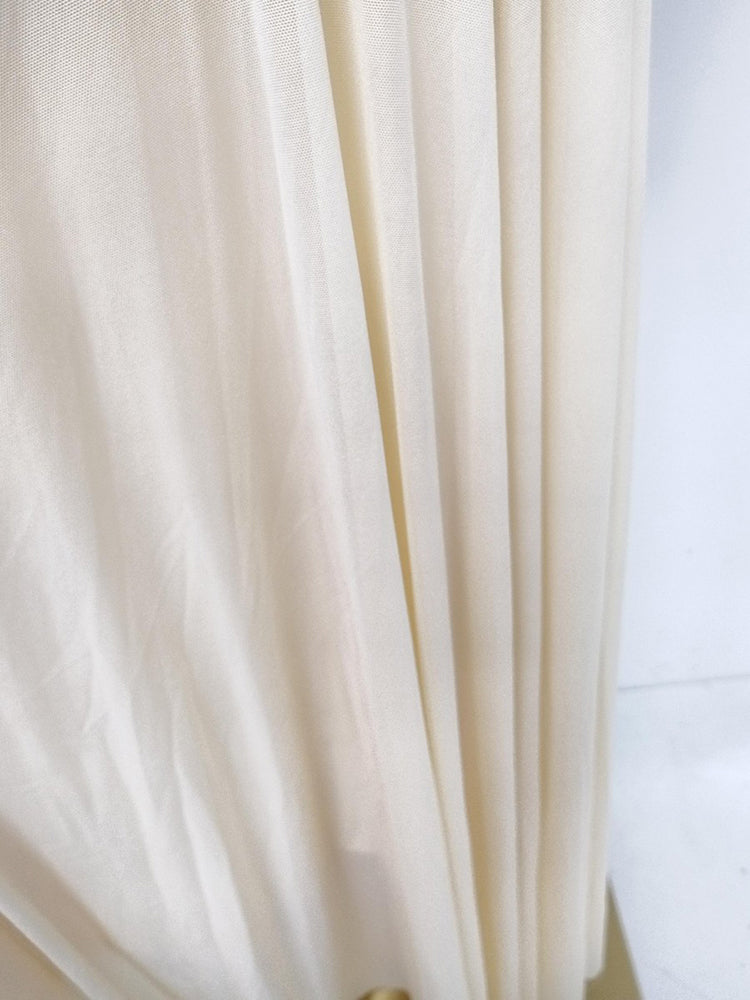 Yellow Ruched Waist Draped Maxi Dress