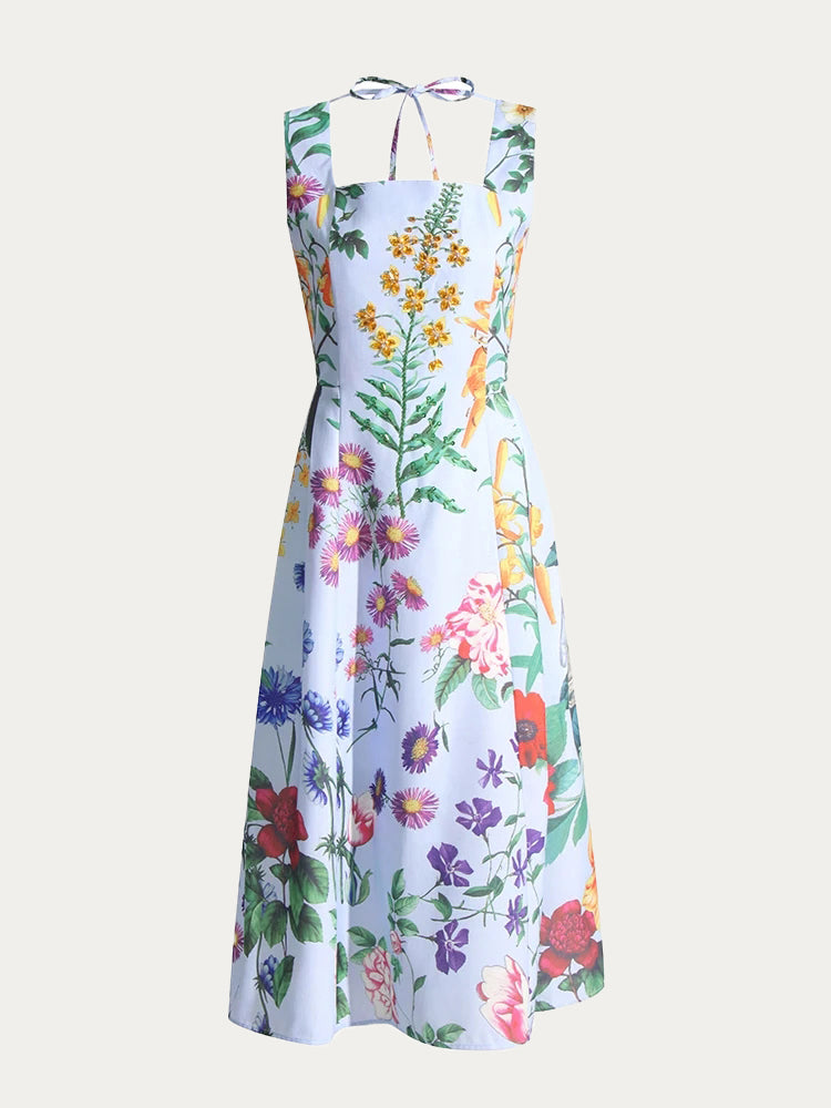 PRINTING SLEEVELESS DRESS