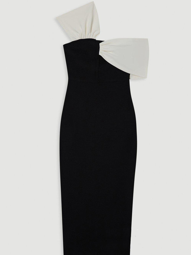 Hit Color Off Shoulder Long Dress