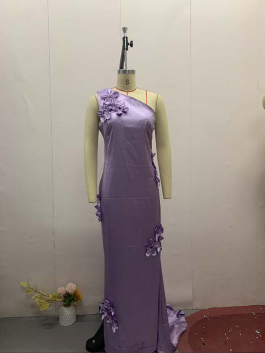 Elegant Solid Patchwork Long Dress