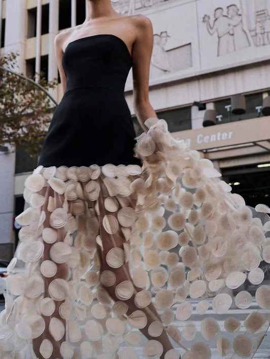 Off Shoulder Patchwork Long Dress