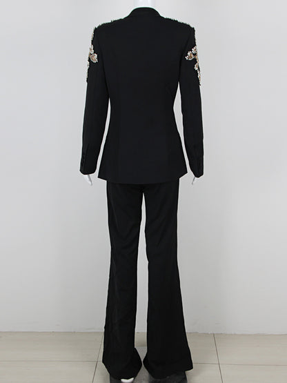 V-neck Patchwork Diamonds Two Piece Set
