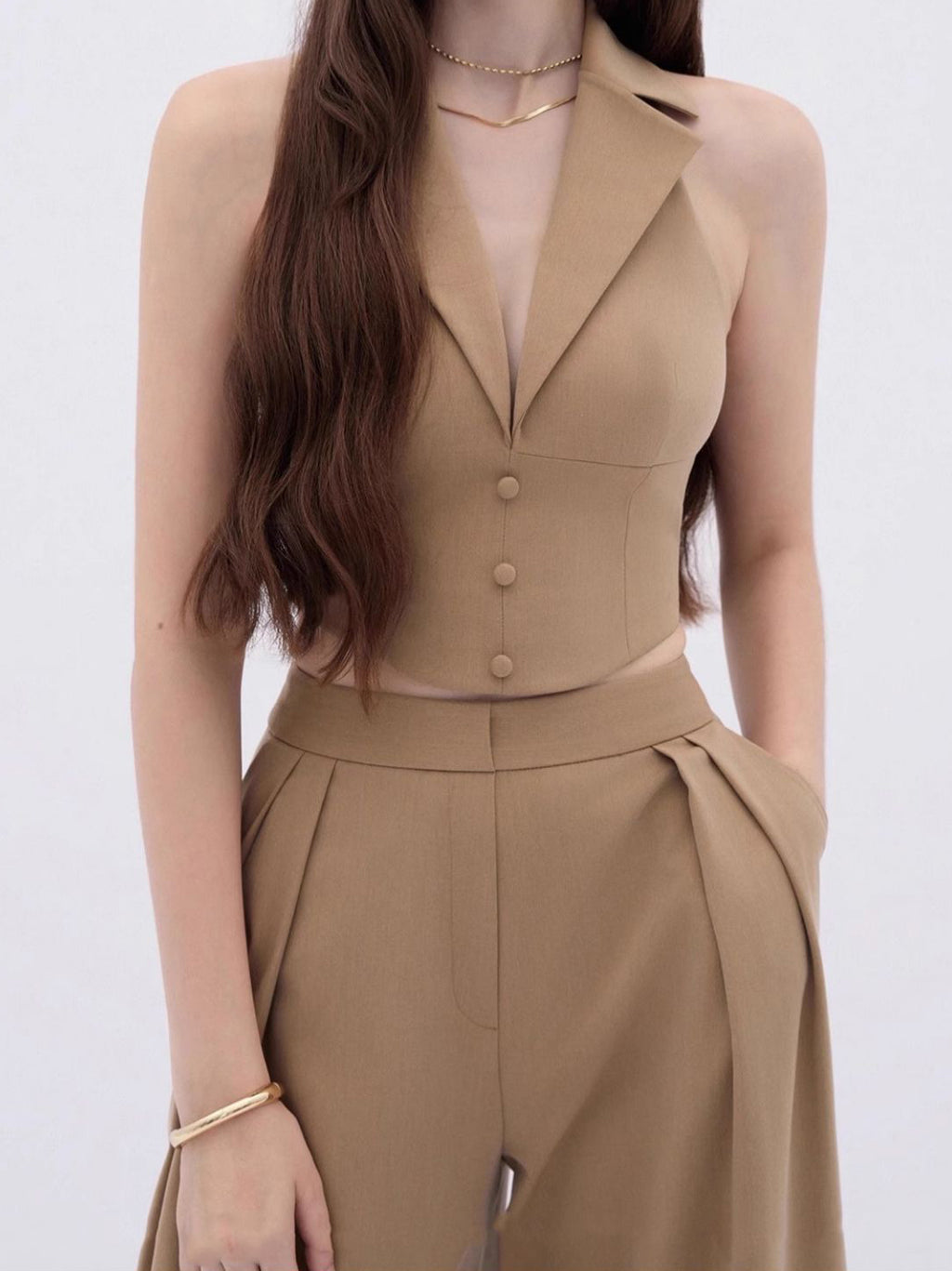 Elegant V-neck Two Piece Set