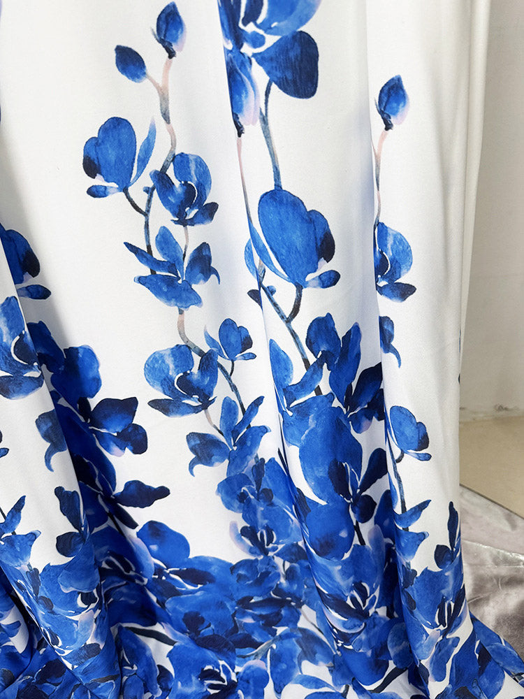 Print Sleeveless Backless Long Dress