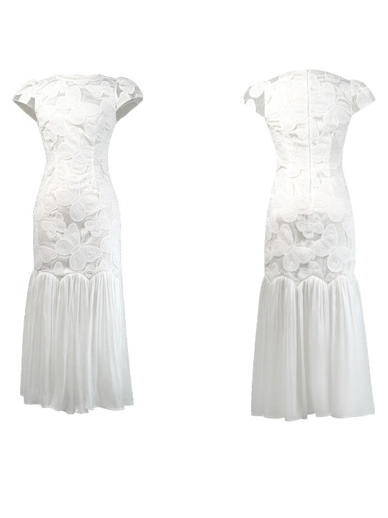 Solid Elegant Pleated Long Dress