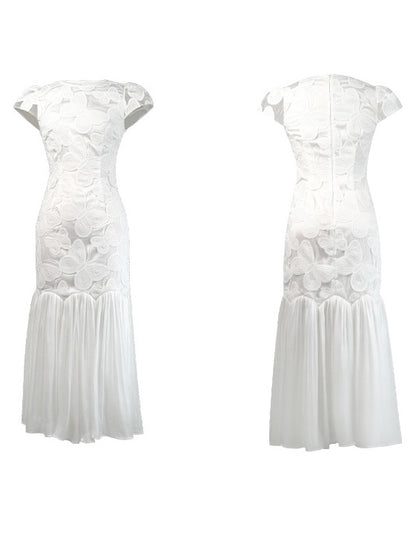 Solid Elegant Pleated Long Dress