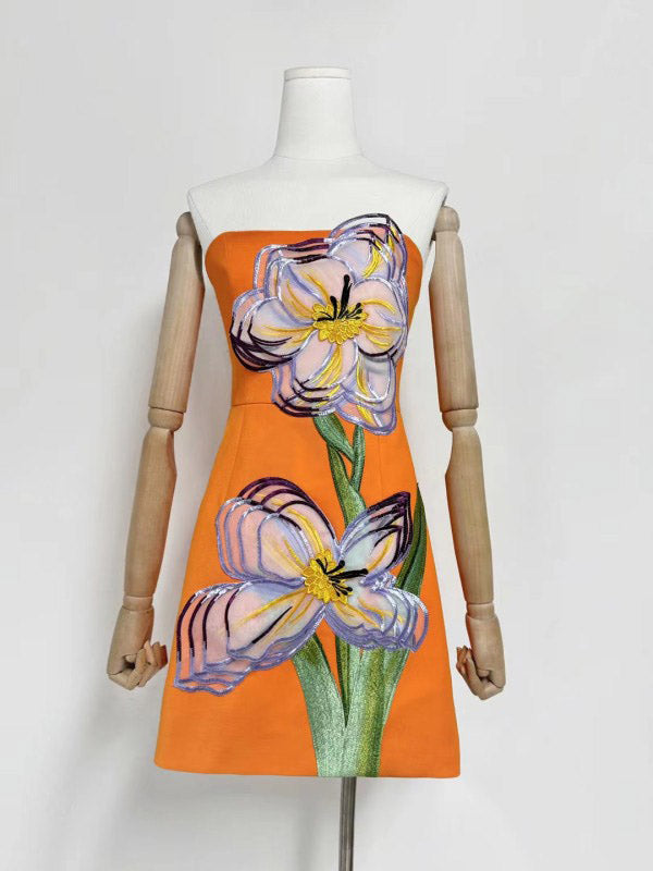 Off Shoulder Patchwork Short Dress