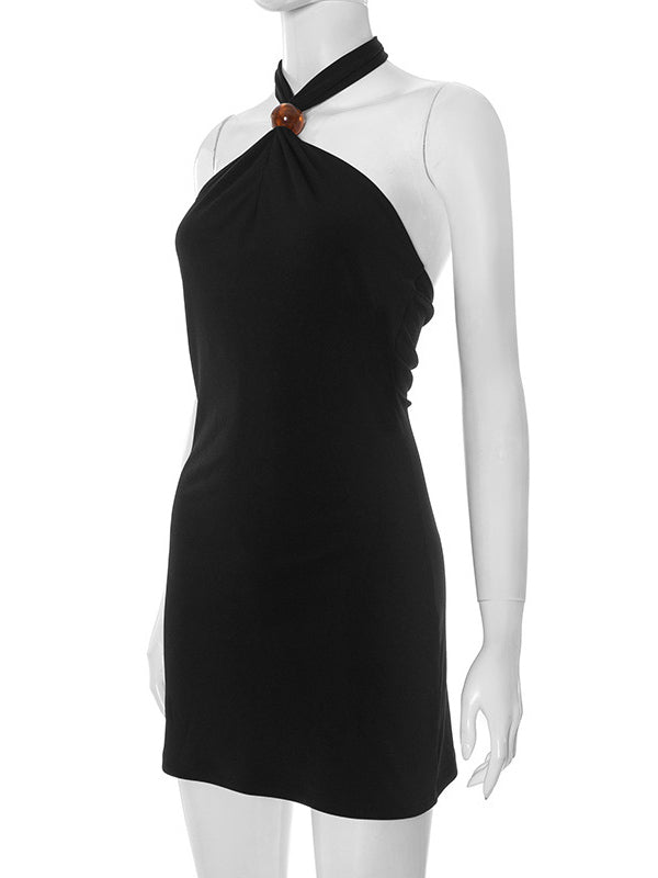 Off Shoulder Solid Short Dress
