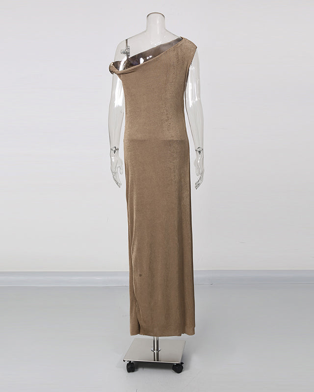 Off Shoulder Sleeveless Long Dress