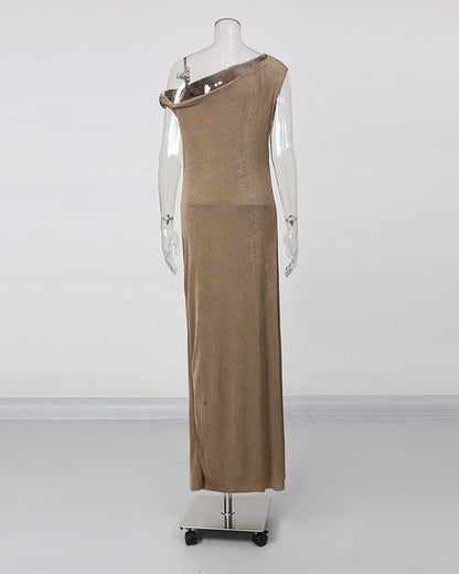 Off Shoulder Sleeveless Long Dress