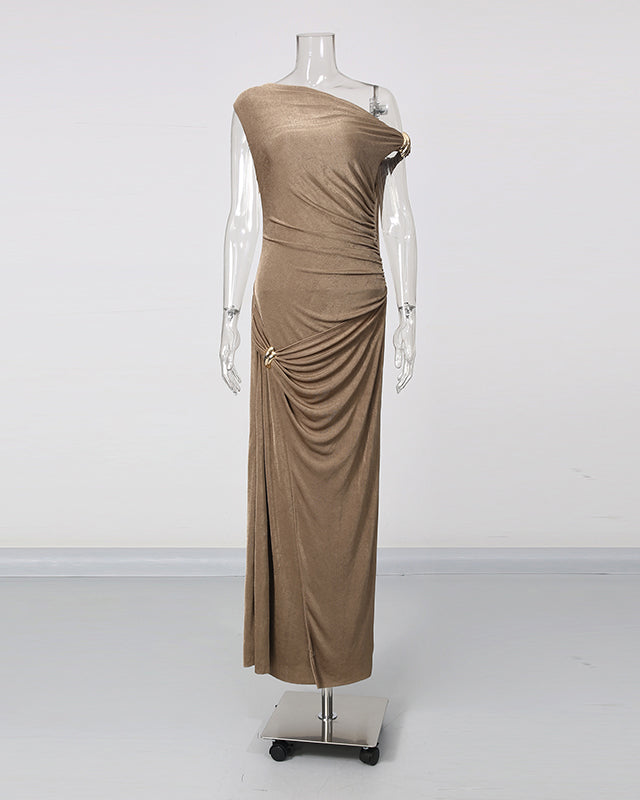 Off Shoulder Sleeveless Long Dress