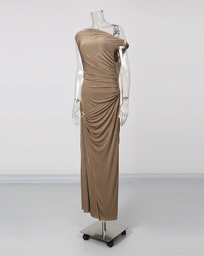 Off Shoulder Sleeveless Long Dress