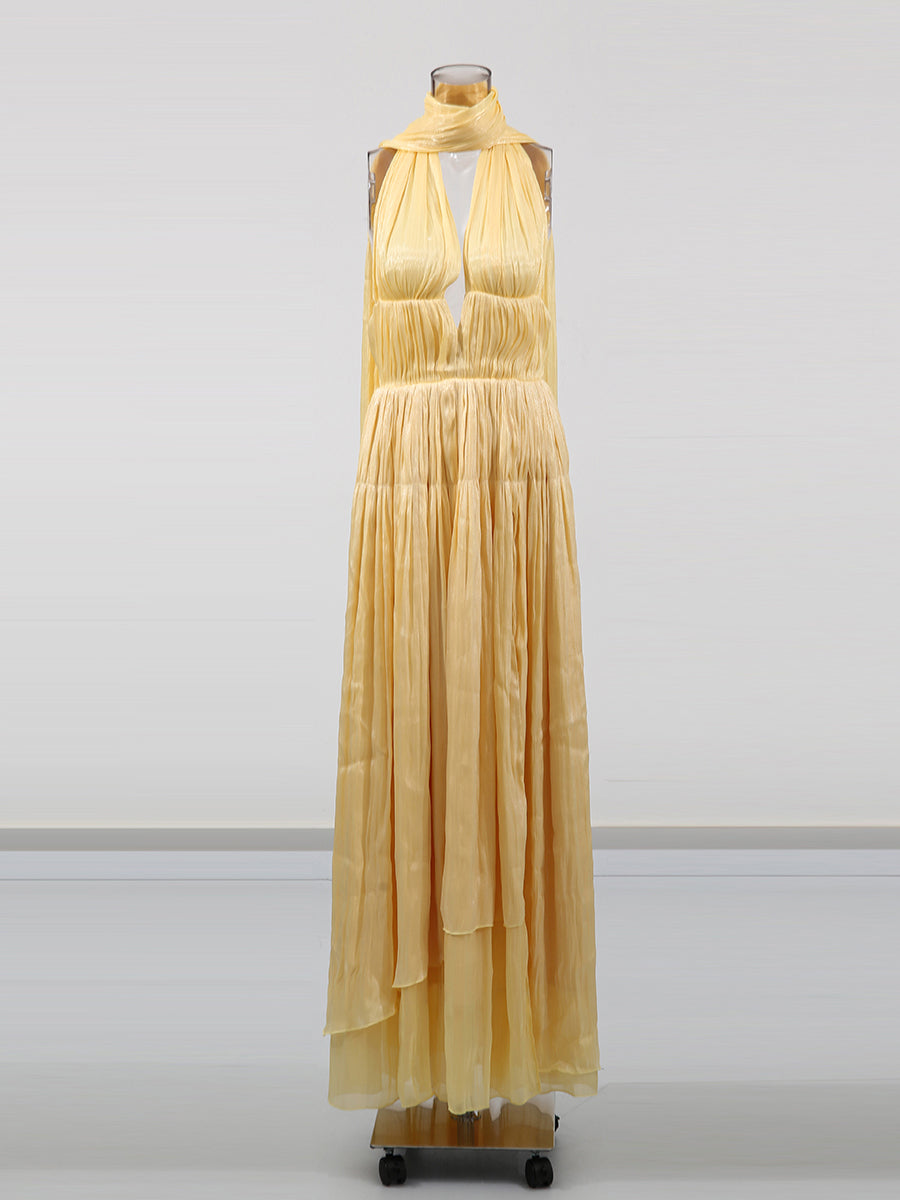 Sexy Deep V-neck Long Dress