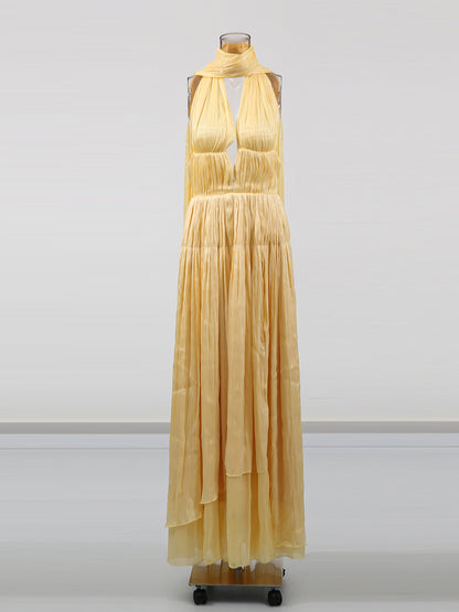 Sexy Deep V-neck Long Dress