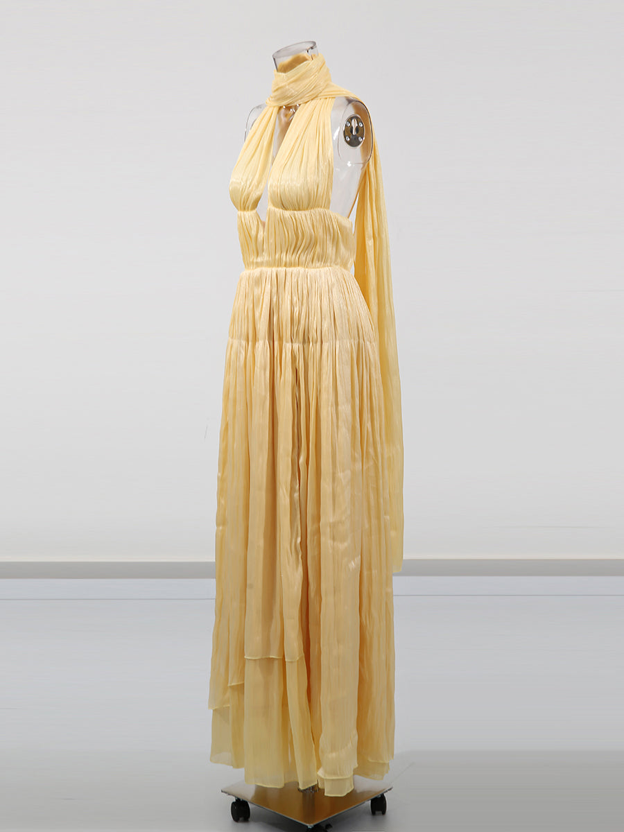 Sexy Deep V-neck Long Dress