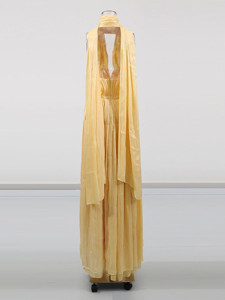 Sexy Deep V-neck Long Dress