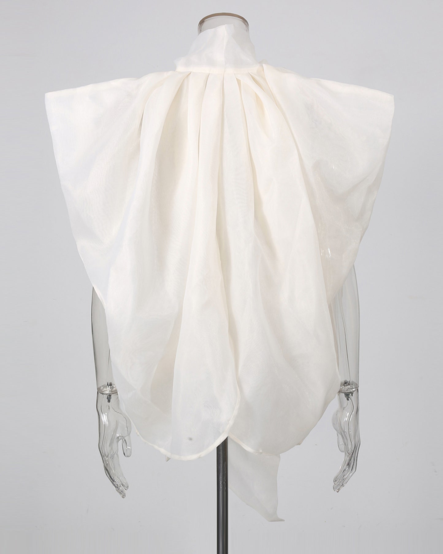 Apricot Bowknot Stand Collar Loose Blouse