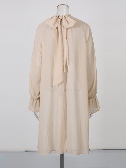 Romantic Blush High Neck Asymmetric Chiffon Blouse