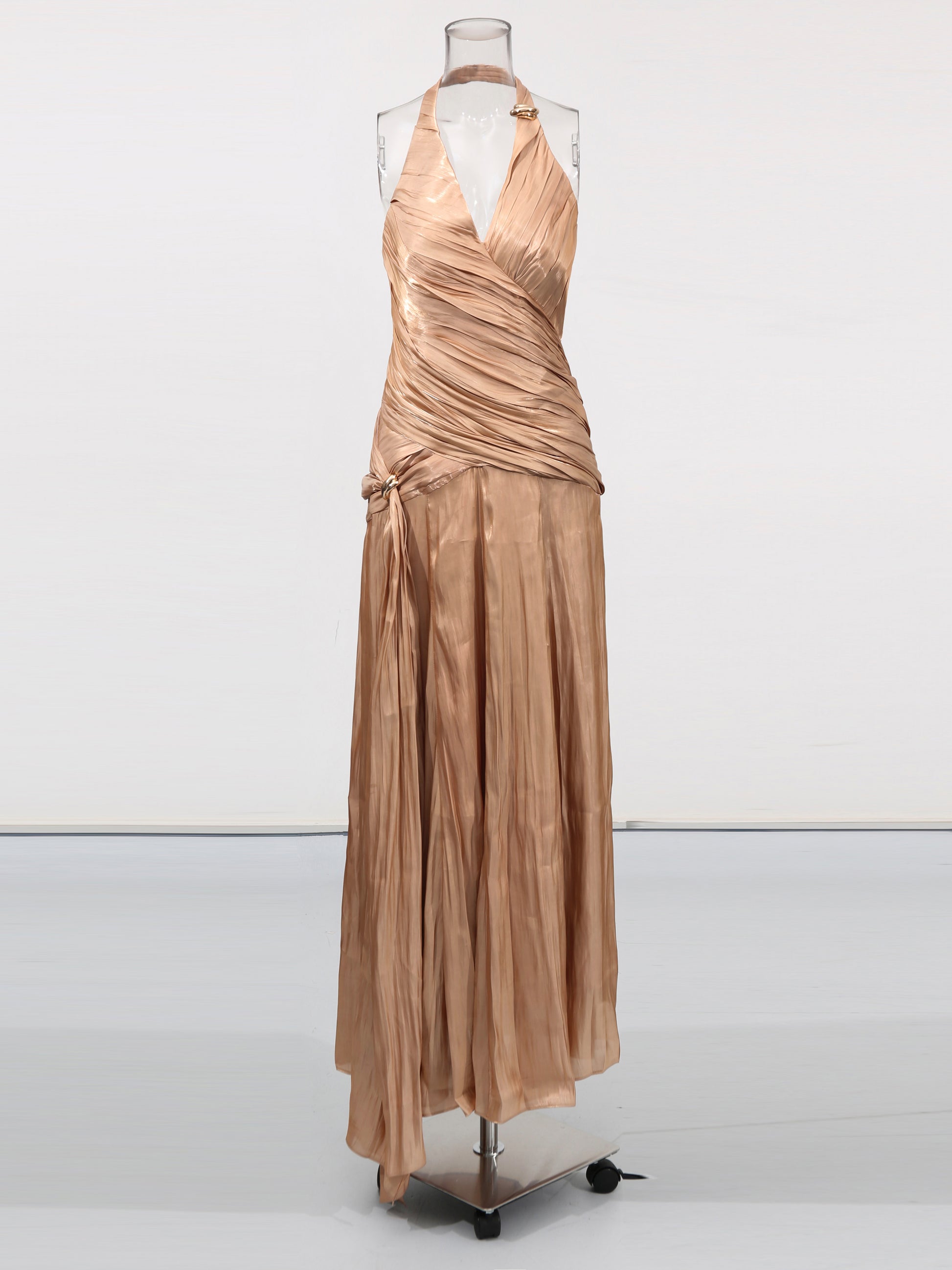 Elegant V-neck Sleeveless Long Dress