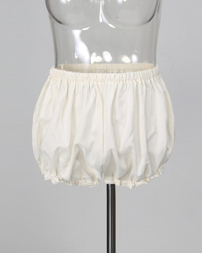 Apricot Polka Dot Bow Corset Mini Dress