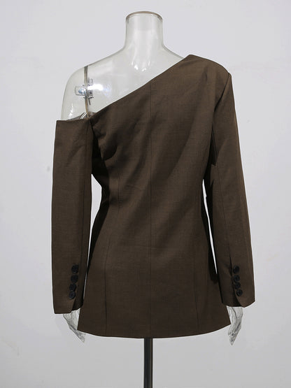 Chic Coffee - Colored Tailored Blazer