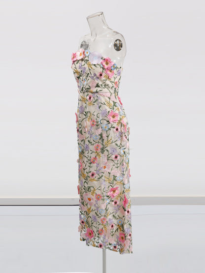 Casual Patchwork Flower Long Dress