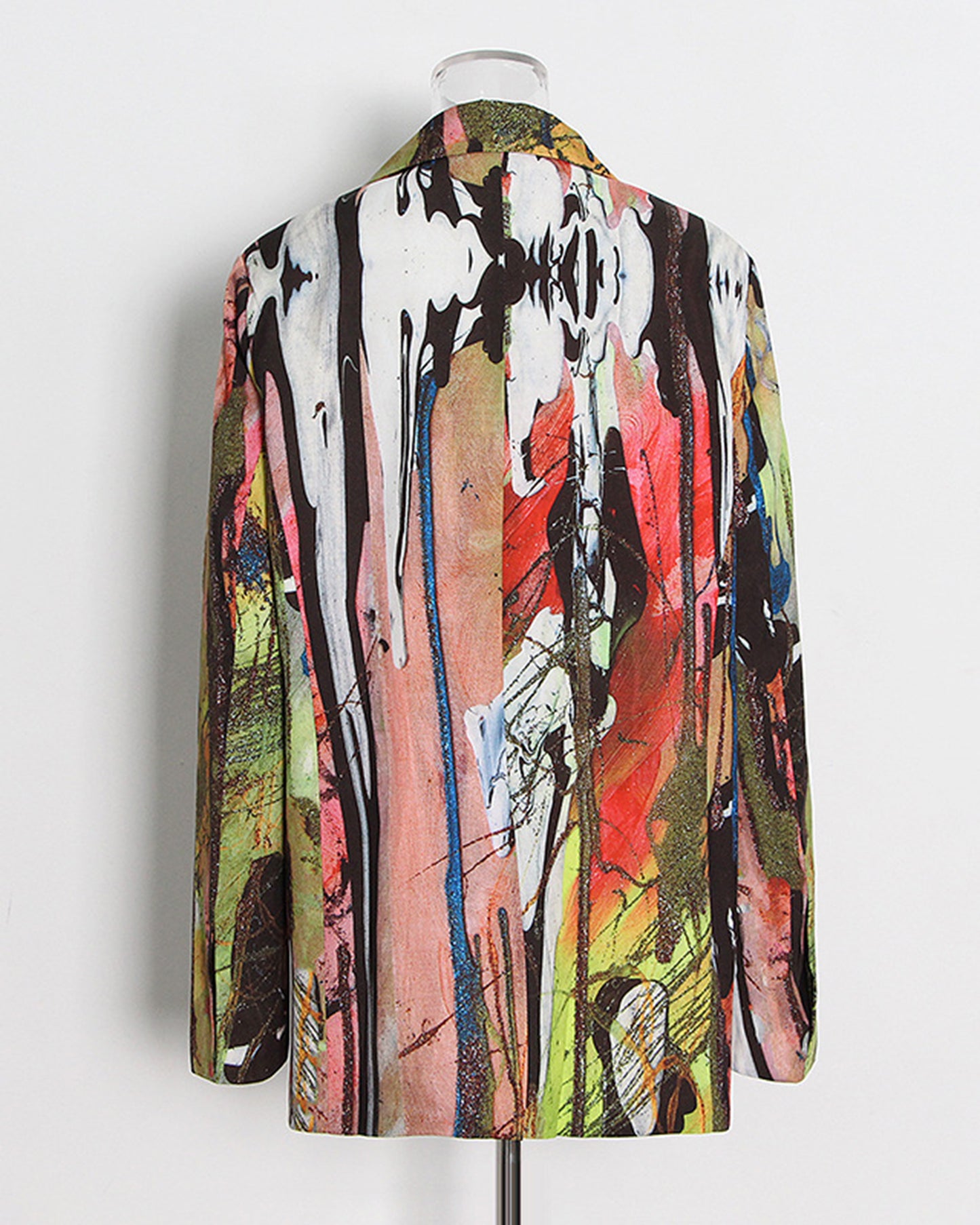 Abstract Art V-neck Print Single-Breasted Blazer