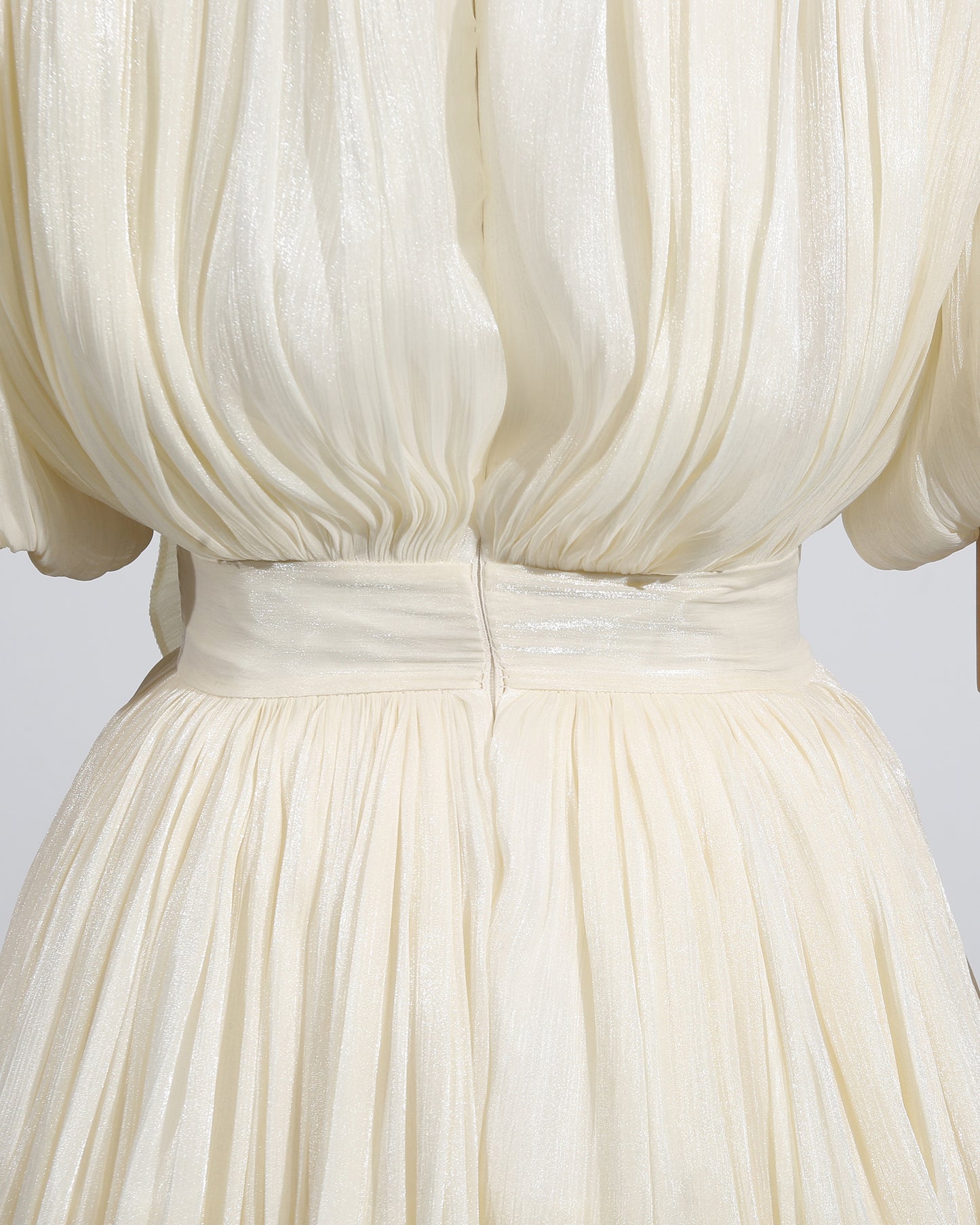 Apricot 3D Flower Ruched Puff Sleeve Mini Dress